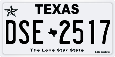 TX license plate DSE2517