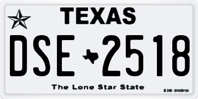 TX license plate DSE2518