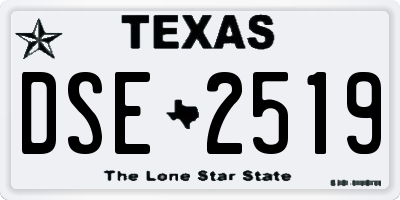 TX license plate DSE2519