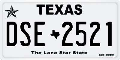 TX license plate DSE2521