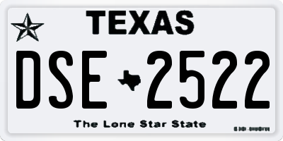 TX license plate DSE2522