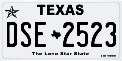 TX license plate DSE2523