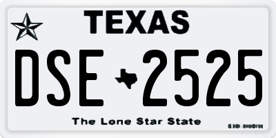 TX license plate DSE2525