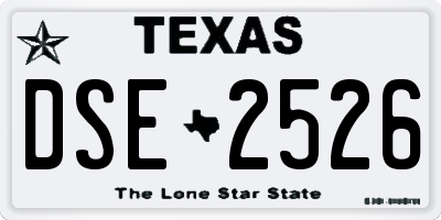 TX license plate DSE2526