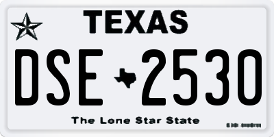 TX license plate DSE2530