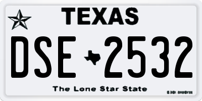 TX license plate DSE2532