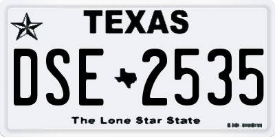 TX license plate DSE2535