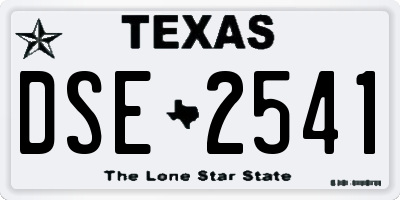 TX license plate DSE2541