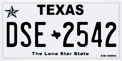 TX license plate DSE2542
