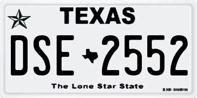 TX license plate DSE2552
