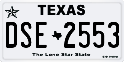 TX license plate DSE2553