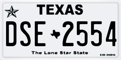TX license plate DSE2554