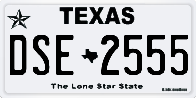 TX license plate DSE2555