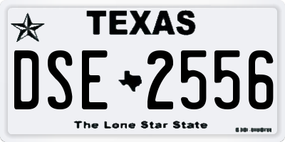 TX license plate DSE2556