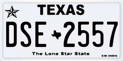 TX license plate DSE2557