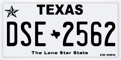 TX license plate DSE2562