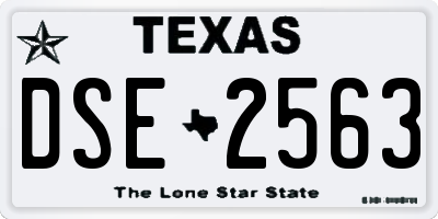 TX license plate DSE2563