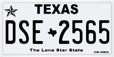 TX license plate DSE2565