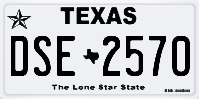 TX license plate DSE2570