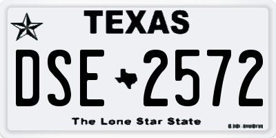 TX license plate DSE2572
