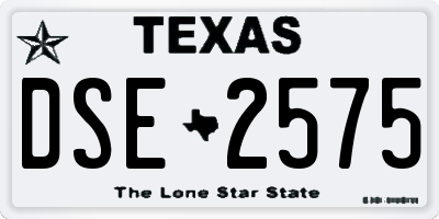 TX license plate DSE2575