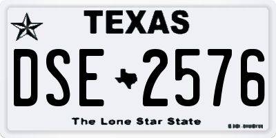 TX license plate DSE2576