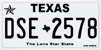 TX license plate DSE2578