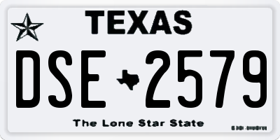 TX license plate DSE2579