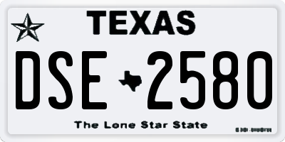 TX license plate DSE2580