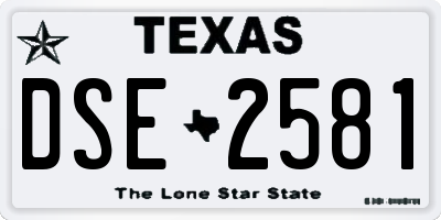 TX license plate DSE2581