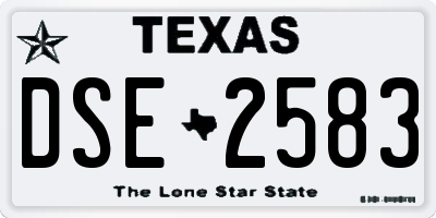 TX license plate DSE2583