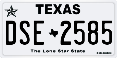 TX license plate DSE2585