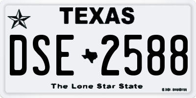 TX license plate DSE2588