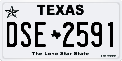 TX license plate DSE2591