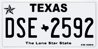 TX license plate DSE2592