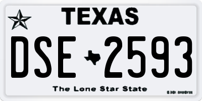 TX license plate DSE2593