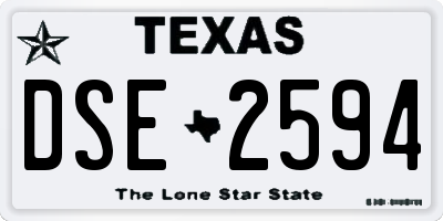 TX license plate DSE2594