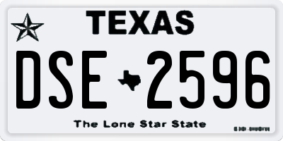 TX license plate DSE2596