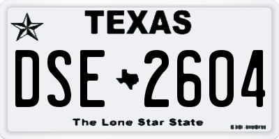 TX license plate DSE2604