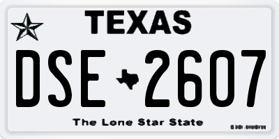 TX license plate DSE2607