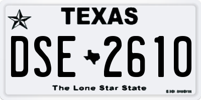 TX license plate DSE2610