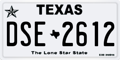 TX license plate DSE2612