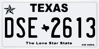 TX license plate DSE2613