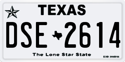 TX license plate DSE2614