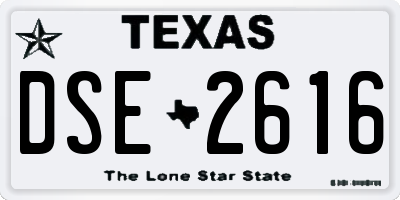 TX license plate DSE2616