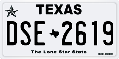 TX license plate DSE2619