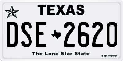 TX license plate DSE2620