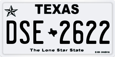 TX license plate DSE2622