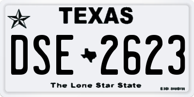 TX license plate DSE2623