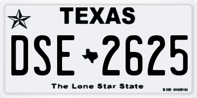 TX license plate DSE2625